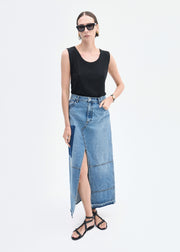 Loose Tank in Slub Jersey - Black - CO Collections